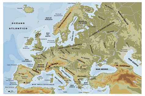 Europe Physical Map 的图像结果