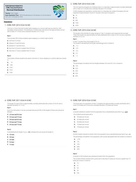Image result for Normal Distribution Exam Questions