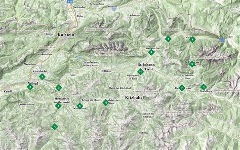 Interactieve kaart • Regio St. Johann in Tirol