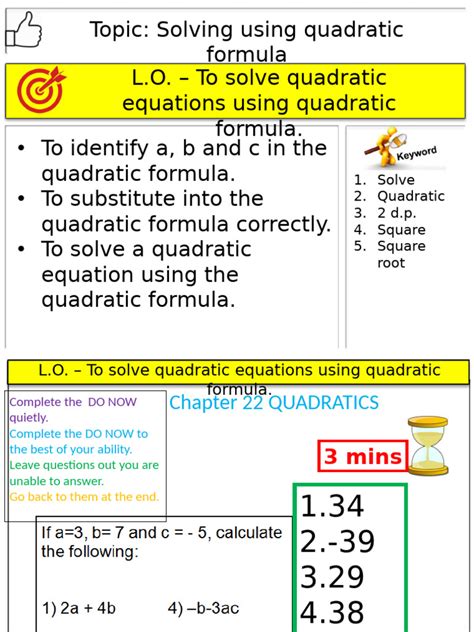 Solving Quadratic Using the Quadratic Formula 的图像结果