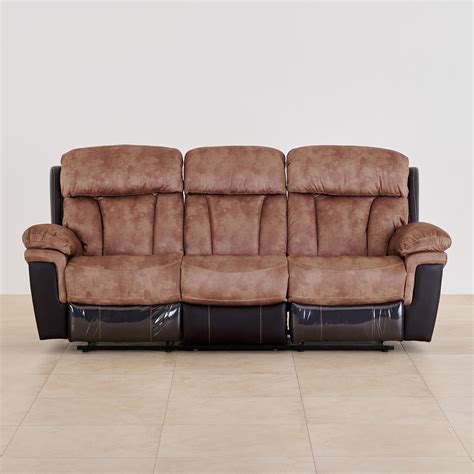 Buy Aries Faux Leather 3+1+1 Seater Recliner Set - Brown from Home ...