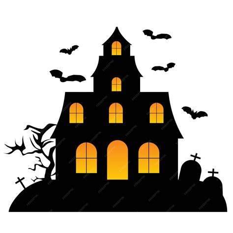 Premium Vector | Haunted House Halloween Silhouettes