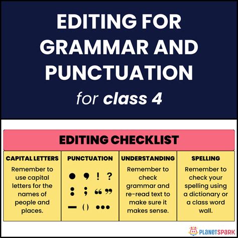 Class 4 Editing Grammar and Punctuation Worksheet | PlanetSpark