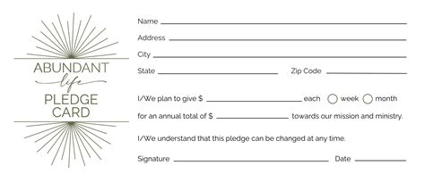Pledge Card Templates For Churches Editable Pledge Card Template