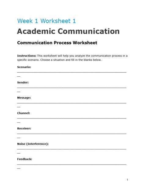 Image result for Communication Process Worksheet
