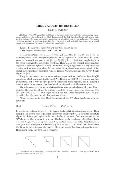 Image result for QR Algorithm for 2X2 Matrices PDF