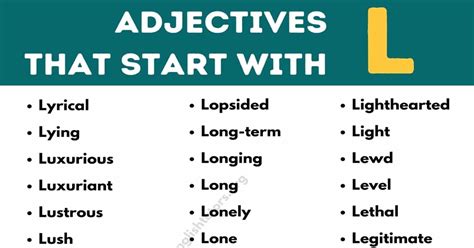 Adjective For Letter L at Ann Swarts blog