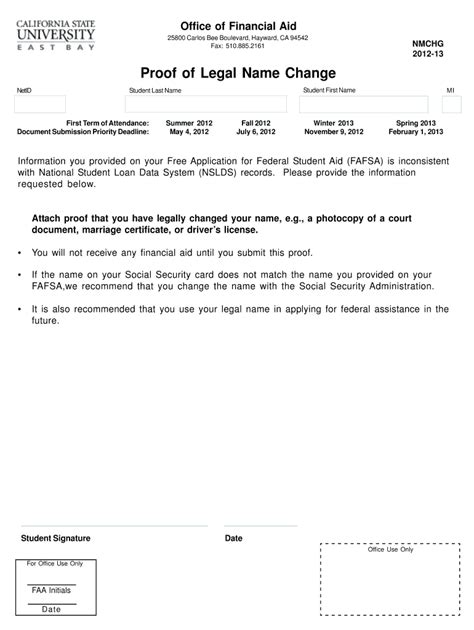 Proof of Legal Name Change Form - Blank Fillable Template | Fill Out ...