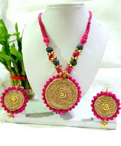 Ear Rings - Handcrafted Jute Necklace With Earing Set Manufacturer from ...
