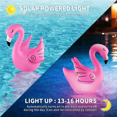Buy Flamingo Solar Floating Pool Lights, Piuiolu IP68 Waterproof ...