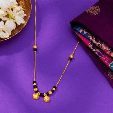 Buy Mithila Wati Mani Yellow Gold Wati Mani Mangalsutra For Women ...