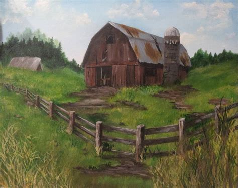 Red Barn Painting, Acrylic Painting Diy, Canvas Painting Designs ...