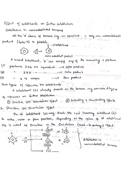 Chemistry 101: Substitution Effects in Monosubstituted Benzene - Studocu