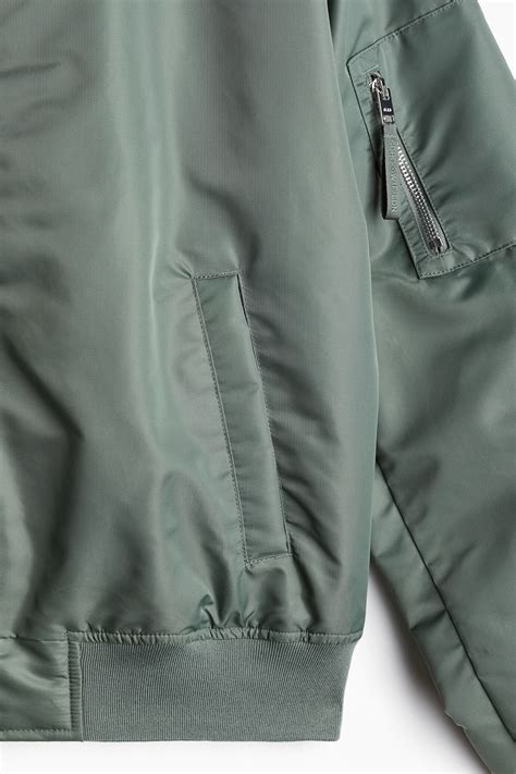 Men’s Khaki green Loose Fit Bomber Jacket | H&M CA
