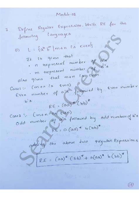 Regular Expressions for Even and Odd Languages - CS101 Module 2 - Studocu