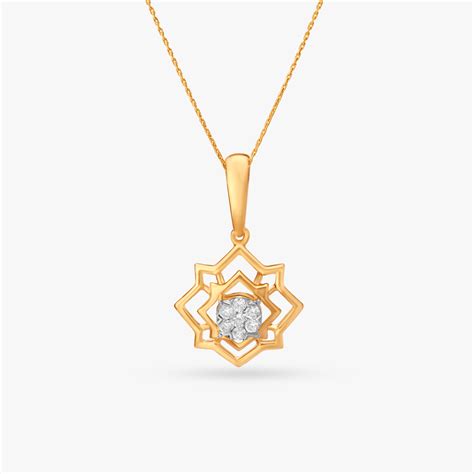 Geometric Pattern Diamond Pendant
