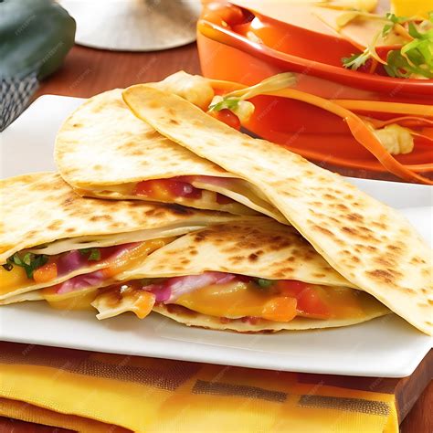 Premium Photo | Culinary delight in every quesadilla bite a visual feast of mexican fusion ai ...