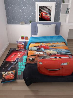 Athom Living Disney Cars Kids Room Set 1 Single Comforter + 1 Runner C