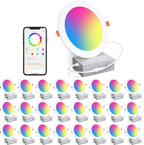 SikSog 24Pack Smart Recessed Lighting 6 Inch RGBCW Color India | Ubuy