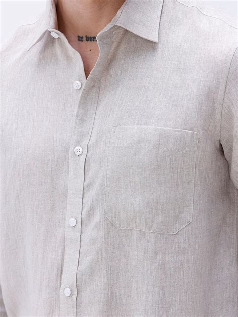 Buy Beige Full Sleeve Linen Shirt | United by Hope – United By Hope