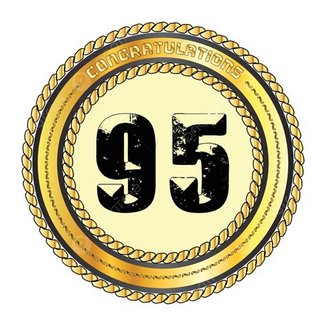 Ninety Five Gold Congratulations Border Insignia Proud Sign Vector ...