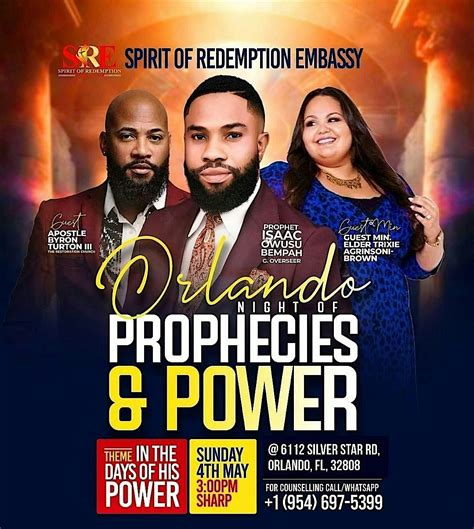 Spirit of Redemption Embassy - Orlando Night of Prophecies & Power ...