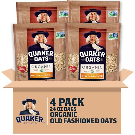 Amazon.com : Quaker Old Fashioned Rolled Oats, USDA Organic, Non GMO ...