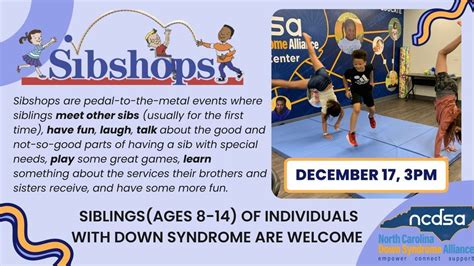 Sibshops, North Carolina Down Syndrome Alliance, Morrisville, 17 ...