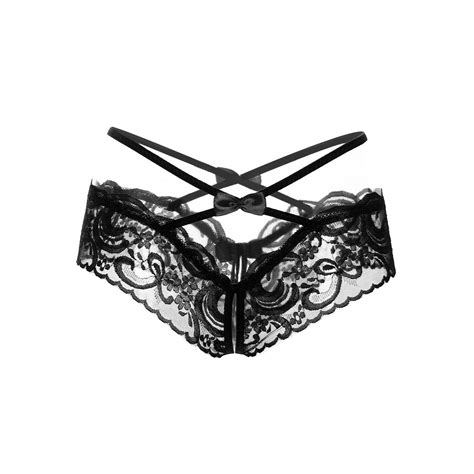 Crisscross Hip Strap Crotchless Panty