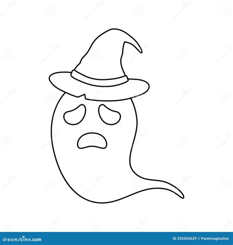 Coloring Page with Halloween Ghost Stock Vector - Illustration of ...