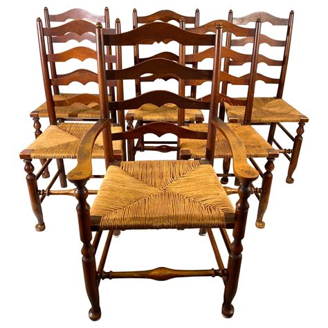 Set 6 Swedish Ladder Back Chairs For Sale at 1stDibs