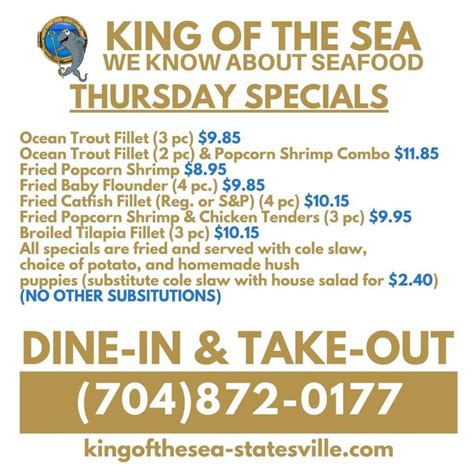 Home - King of the Sea, Seafood Restaurant - Statesville NC