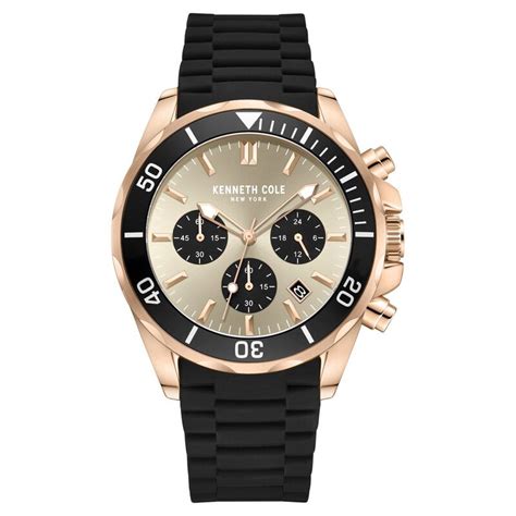 Buy Online Kenneth Cole Quartz Chronograph Grey dial Silicone Strap ...