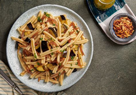 Eggplant and Caramelized Onion Pasta
