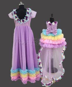 Lovely Blue Mother Daughter Matching Sundresses for Parties