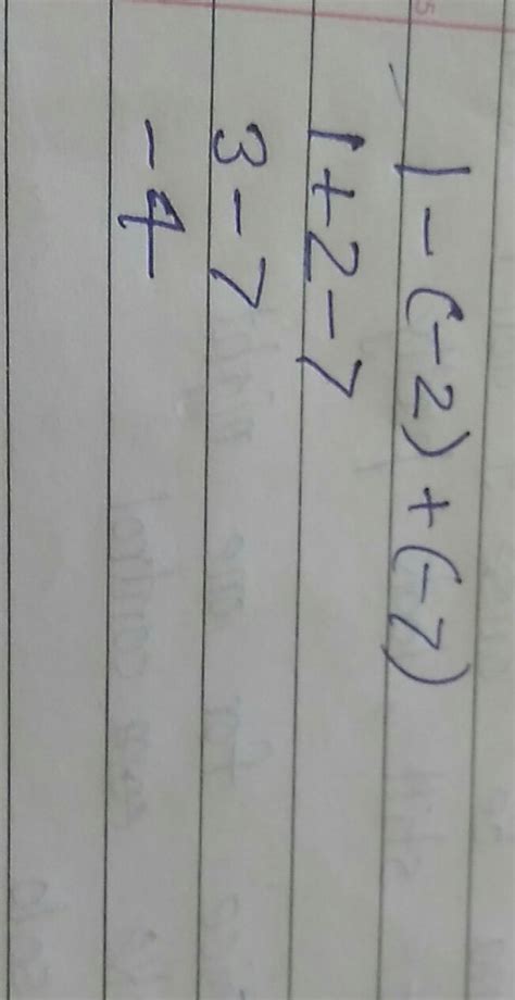 solve this 1-(-2)+(-7) - Brainly.in