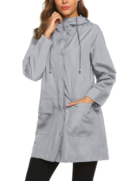 SUNAELIA Rain Jacket Raincoat Women Waterproof Lightweight Hooded Rain ...