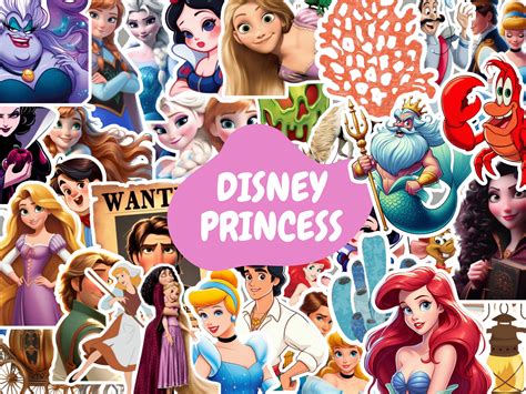 Disney Princess Printable Stickers Png, 142 Disney Princess Cartoon ...