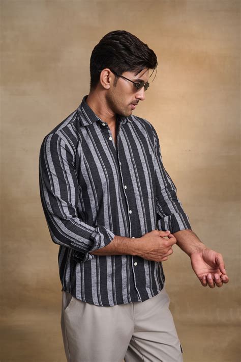 Classic Striped Shirt with Patch Pocket - Black – UNCLUTTERED CLOSET