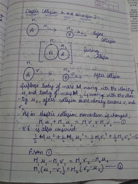 Elastic collision in one dimension - Brainly.in