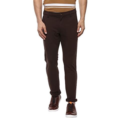 MUFTI Coffee Slim Fit Cotton Trouser(46,Brown) : Amazon.in: Fashion