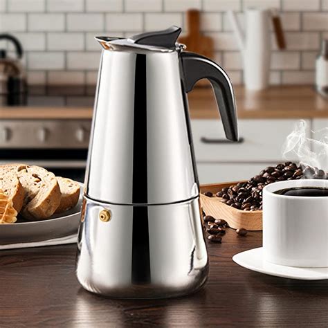 Amazon.com: Coffee Pot, Stainless Steel Moka Pot Italian Coffee Maker 6 ...