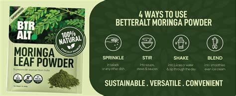 Better Alt Moringa Powder 450g (112 Servings), Moringa Leaf Powder for ...