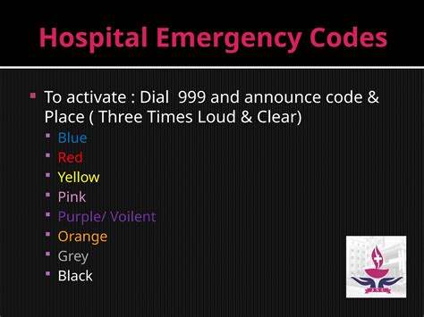 Hospital emergency codes power point of hospital | PPTX