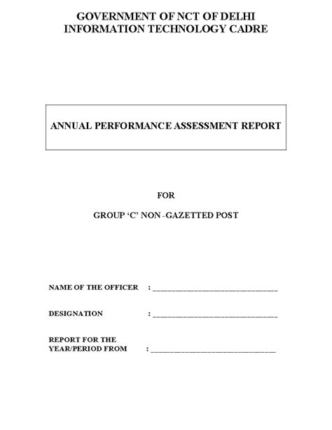 GOVERNMENT OF NCT OF DELHI IT CADRE APAR REPORT FOR GROUP C - Studocu
