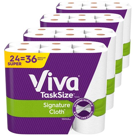 Viva Signature Cloth Paper Towels, Task Size - 24 Super Rolls (4 Packs ...
