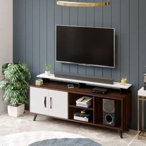 BLUEWUD Skiddo TV Unit With Storage Shelves for Books & Décor Upto 55 ...
