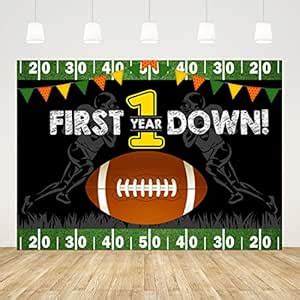 Ticuenicoa 7x5ft Football Themed 1st Birthday Backdrop Happy Birthday ...