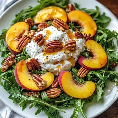 Summer Peach Salad with Burrata Recipe