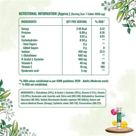 Pure Nutrition Glutathione 600 mg Orange Flavour, 15 Effervescent ...